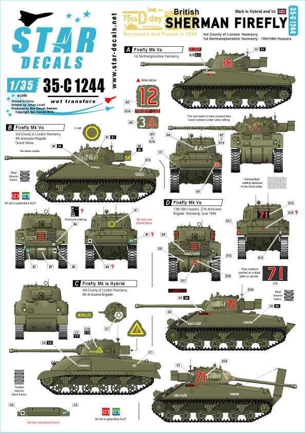 1/35 二战英国谢尔曼萤火虫中型坦克Mk.IC/Mk.VC型 - 点击图像关闭