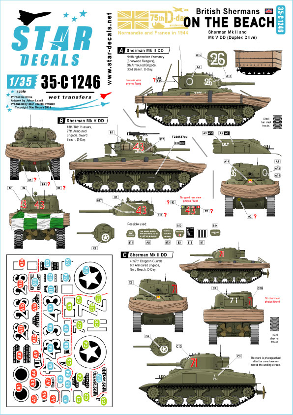 1/35 二战英国谢尔曼中型坦克Mk.II/V型"登陆海滩" - 点击图像关闭