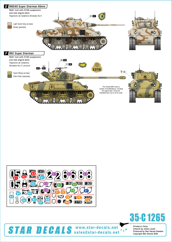 1/35 现代智利谢尔曼中型坦克"M4A1E9, M50, M60, M51" - 点击图像关闭
