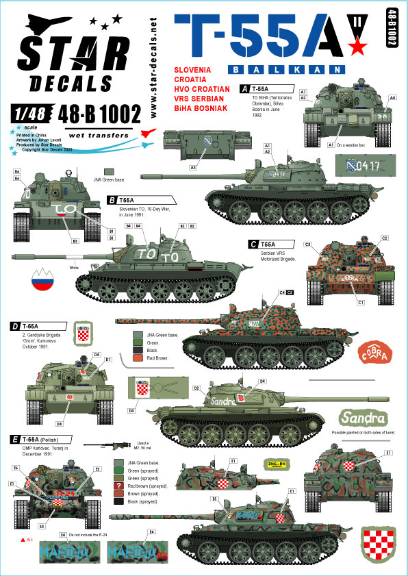 1/48 T-55A 主战坦克"巴尔干战争, 巴尔干/前南斯拉夫"