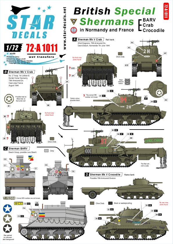 1/72 二战英国谢尔曼中型坦克特种改型