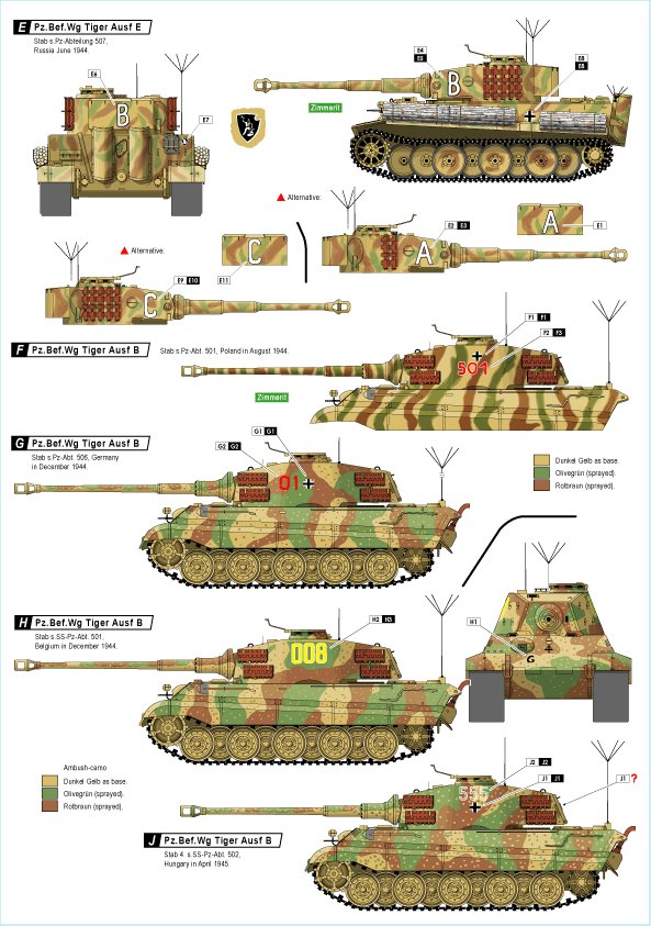 1/72 二战德国虎I重型指挥坦克与虎王重型指挥坦克 - 点击图像关闭
