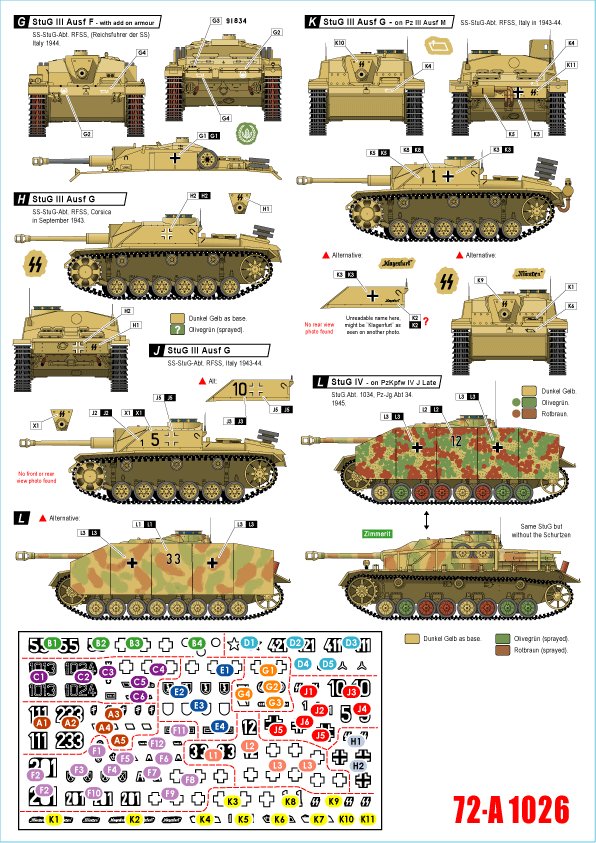 1/72 二战德国坦克与装甲车"三号突击炮, 四二型突击炮, 意大利战线"(6)