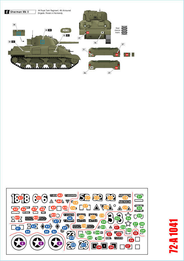 1/72 二战英国谢尔曼中型坦克"Mk.I, Mk.II, Mk.III, Mk.I 混合型" - 点击图像关闭