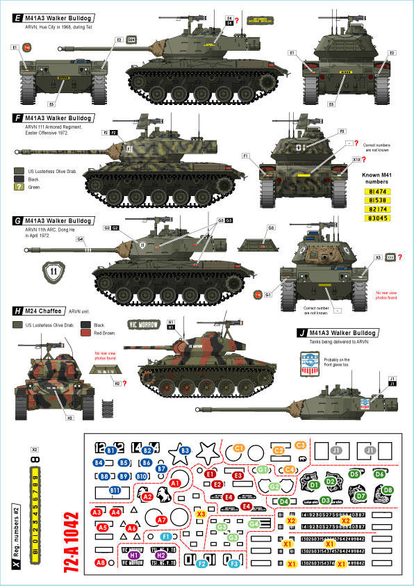 1/72 南越军(1)"M24 霞飞, M41 斗牛犬, M48A3 巴顿"