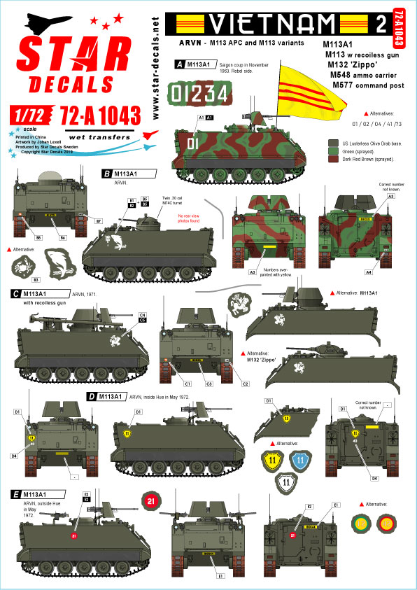 1/72 南越军(2)"M113 装甲运兵车"