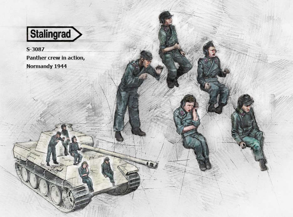 1/35 二战德国豹式中型坦克乘员组(5人) 1/35 二战德国豹式中型坦克乘员组(5人)