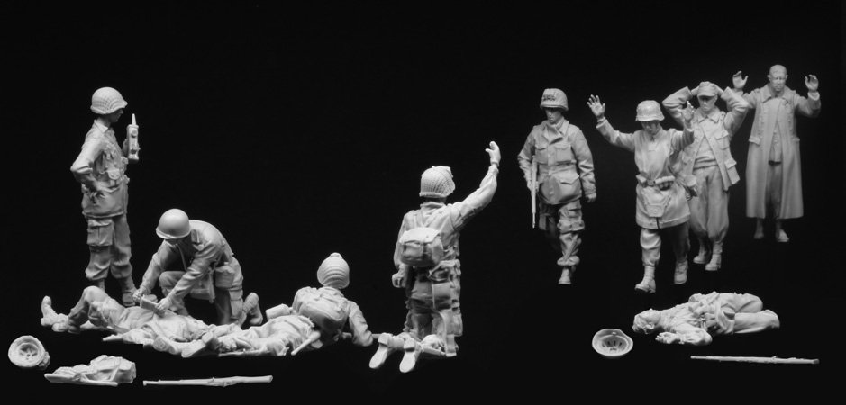 1/35 二战美国伞兵与德国战俘