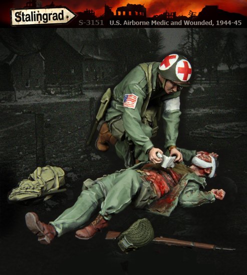 1/35 二战美国医务兵与受伤伞兵 - 点击图像关闭