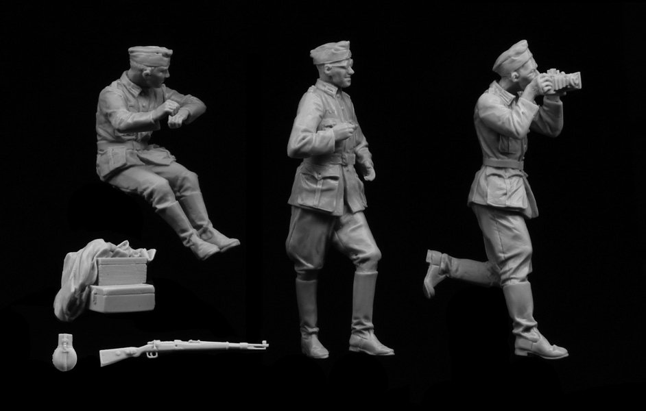 1/35 二战德国轿车乘员组(3人)