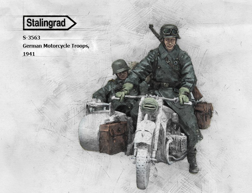 1/35 二战德国机械化摩托部队(2人) - 点击图像关闭