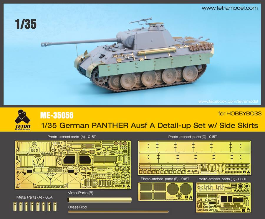 1/35 二战德国豹式中型坦克A型改造蚀刻片(配Hobby Boss) - 点击图像关闭