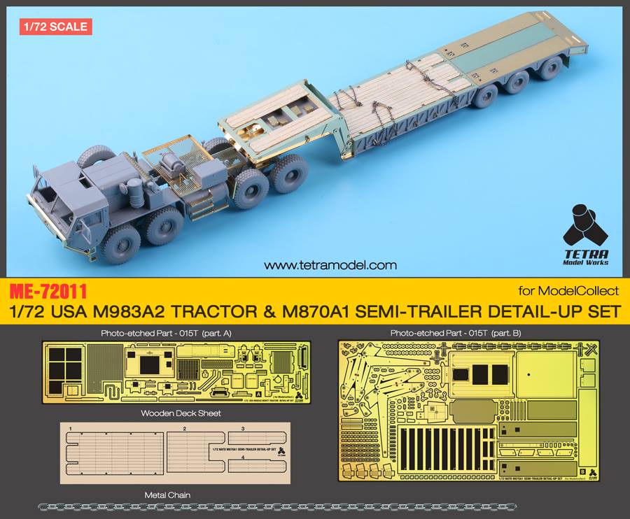 1/72 现代美国 M983A2 & M870A1 坦克运输拖车改造蚀刻片(配搜模阁)