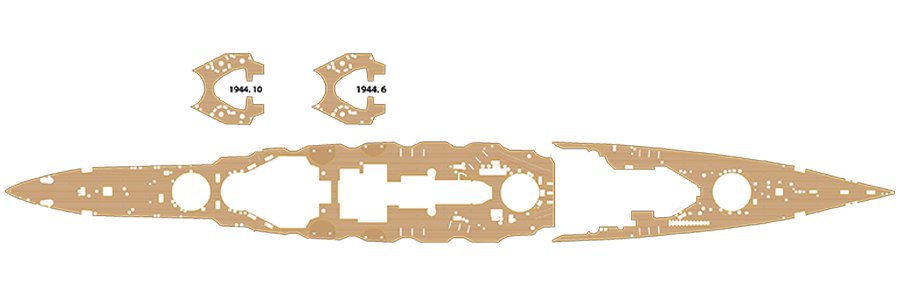 1/700 二战日本榛名号战列舰1944年木甲板改造件(配富士美)