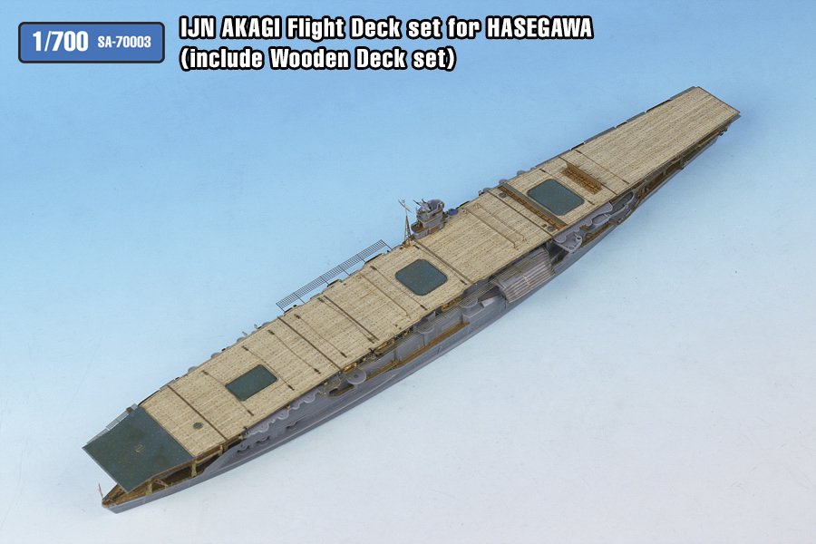 1/700 二战日本赤城号航空母舰飞行甲板改造蚀刻片(附木甲板, 配长谷川)