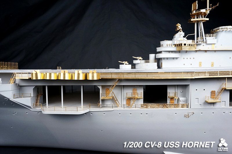 1/200 二战美国 CV-8 黄蜂号航空母舰改造蚀刻片(配Merit)