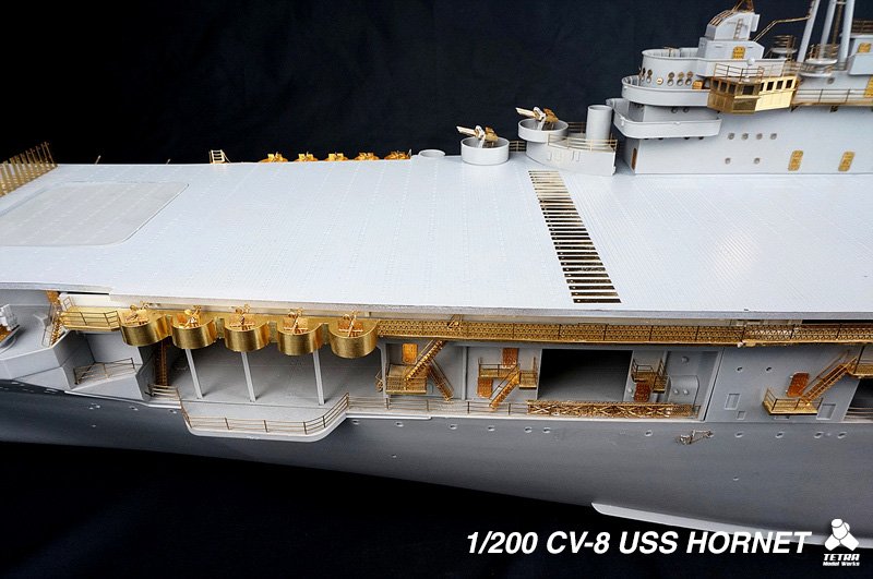 1/200 二战美国 CV-8 黄蜂号航空母舰改造蚀刻片(配Merit)