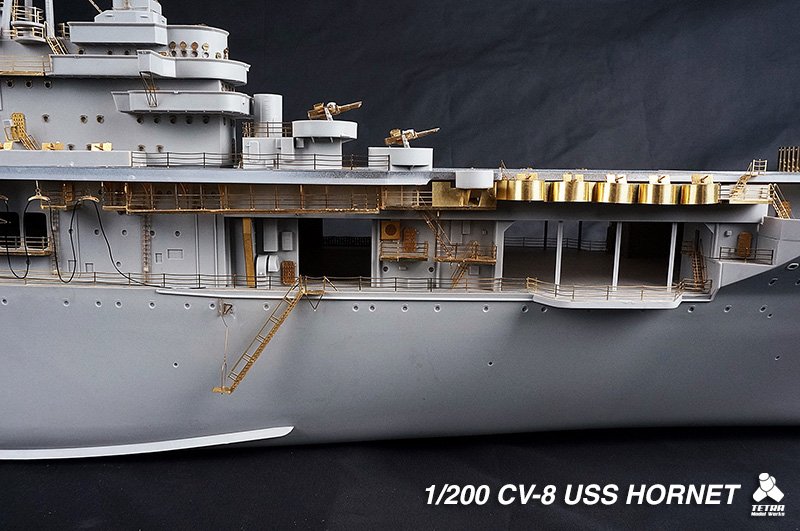 1/200 二战美国 CV-8 黄蜂号航空母舰改造蚀刻片(配Merit)