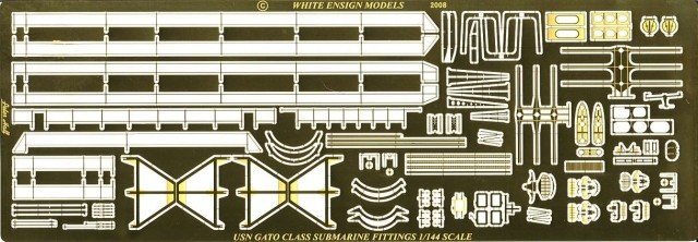 1/144 二战美国小鲨鱼级潜艇改造蚀刻片(配小号手)