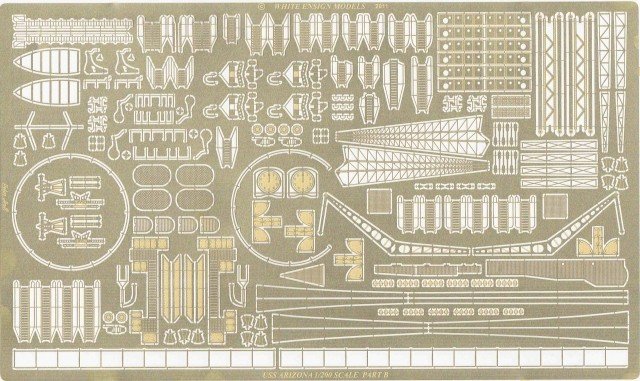 1/200 二战美国 BB-39 亚利桑纳号战列舰改造蚀刻片(配小号手) - 点击图像关闭