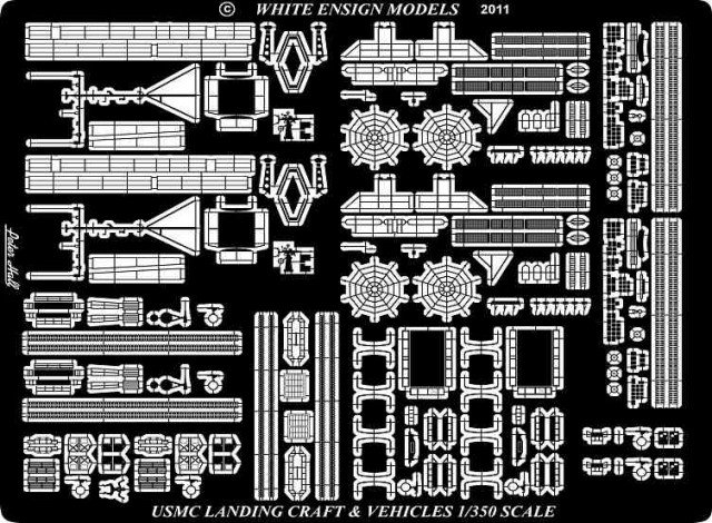 1/350 现代美国两栖攻击舰甲板车辆与登陆艇改造蚀刻片