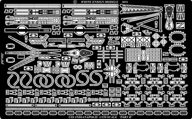 1/350 二战美国印第安纳波利斯号重巡洋舰改造蚀刻片(配爱德美/小号手)