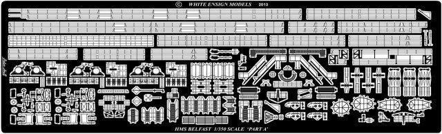1/350 二战英国贝尔法斯特号巡洋舰改造蚀刻片(配小号手) - 点击图像关闭