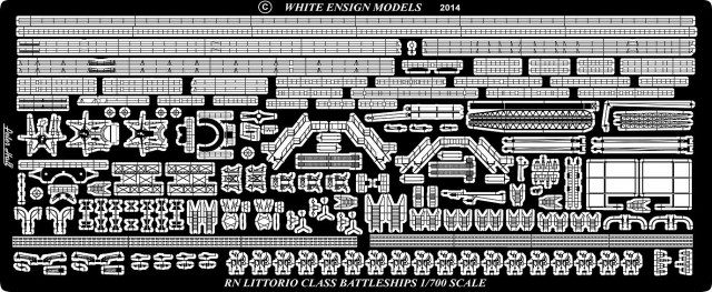 1/700 二战意大利利托里奥级战列舰改造蚀刻片(配小号手)