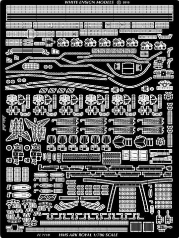 1/700 二战英国皇家方舟号航空母舰改造蚀刻片(配青岛社)