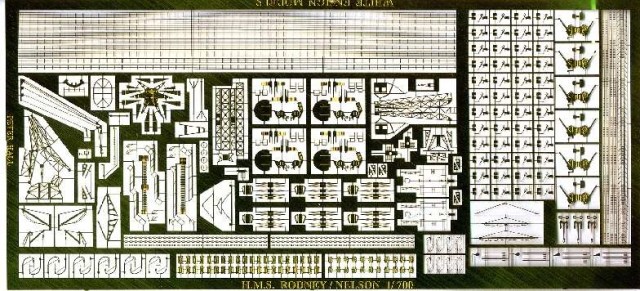 1/700 二战英国纳尔逊级战列舰改造蚀刻片(配田宫)