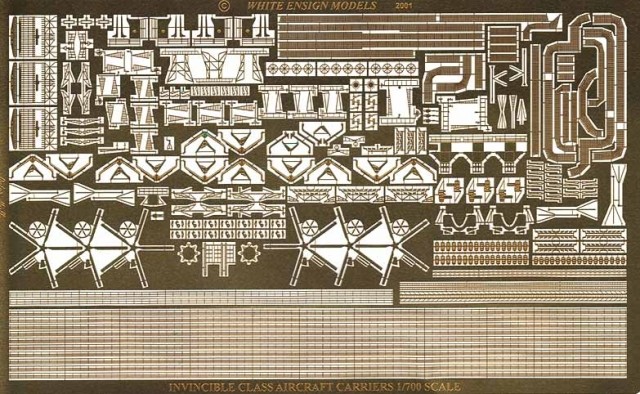 1/700 现代英国无敌级航空母舰改造蚀刻片套装(3船用)