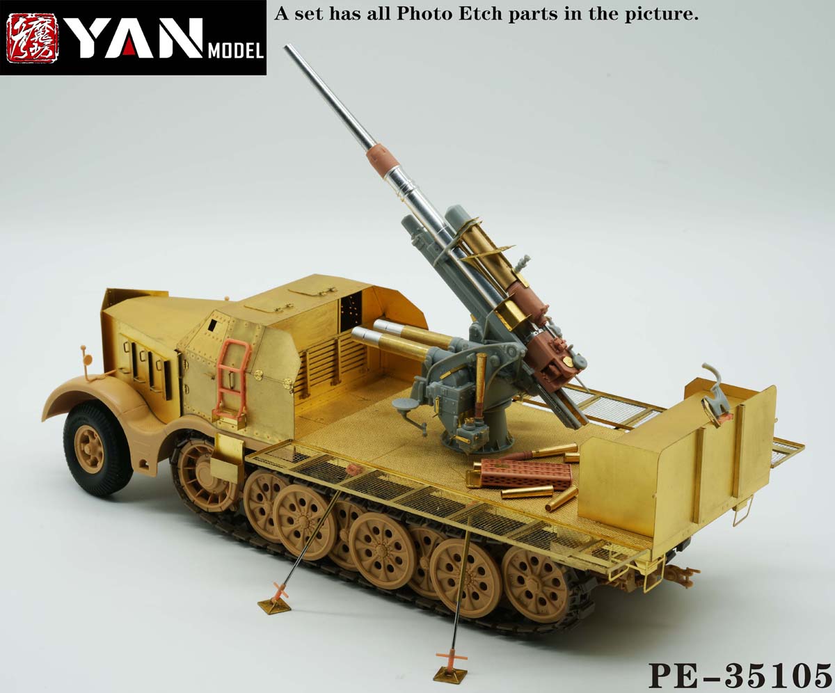 1/35 二战德国 Sd.Kfz.9 Famo 88mm Flak 36/37 半履带自行防空炮改造蚀刻片(配田宫与边境) - 点击图像关闭