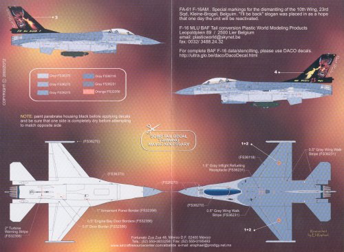 1/32 比利时 F-16 战隼战斗机 "I'll be back!"