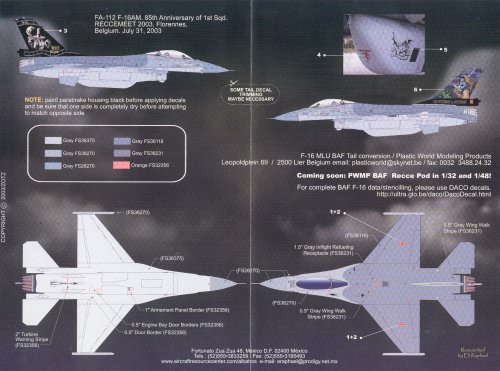 1/32 比利时 F-16 战隼战斗机 第1中队81周年纪念 - 点击图像关闭