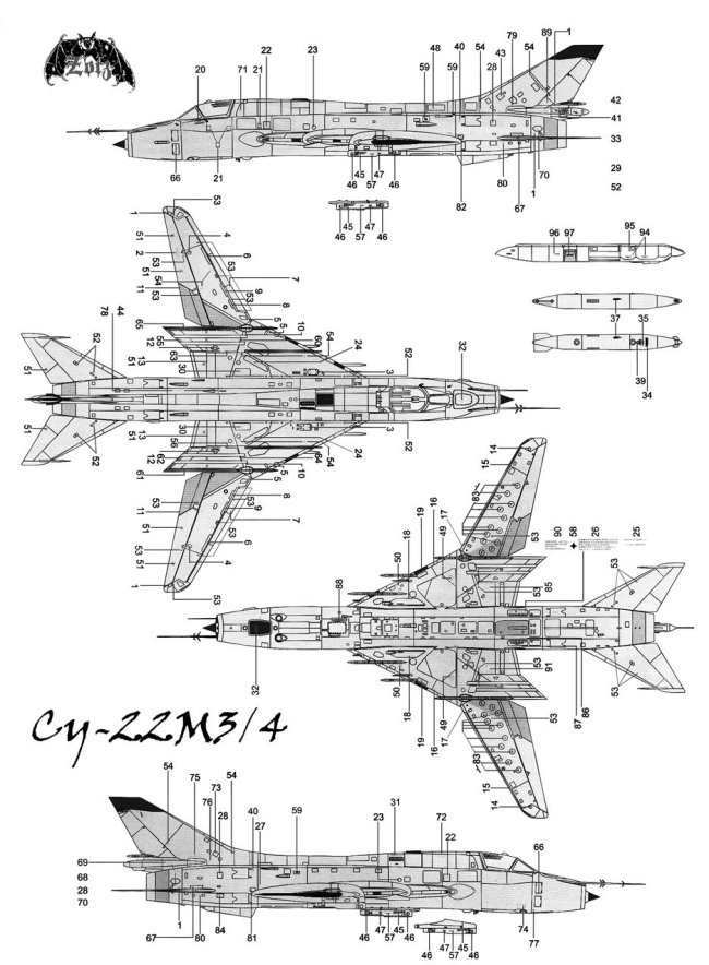 1/32 苏联/秘鲁 Su-22M3/4 装配匠战斗轰炸机 - 点击图像关闭